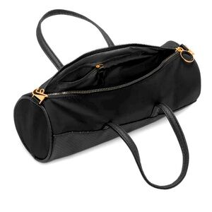 Nike Sportswear Womens Barrel Bag Purse 5L Black Gold Classic DQ5812 010 - NEW!